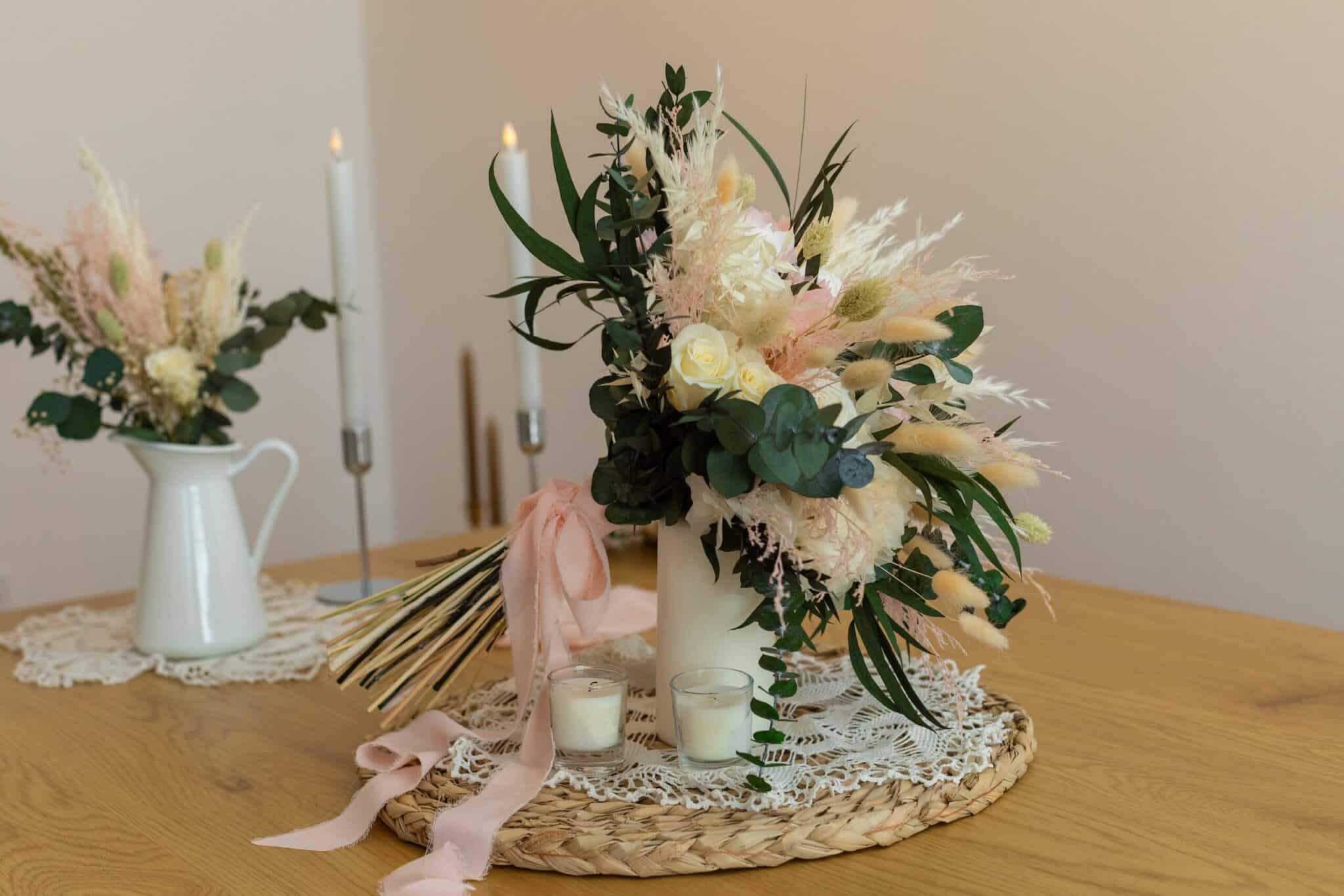 ramo novia flor seca preservada malaga