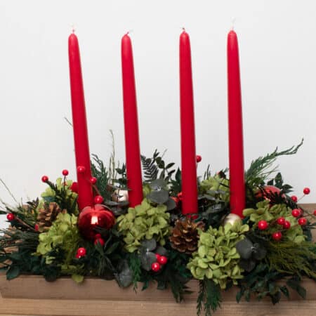 arreglo navidad preservado cuatro velas