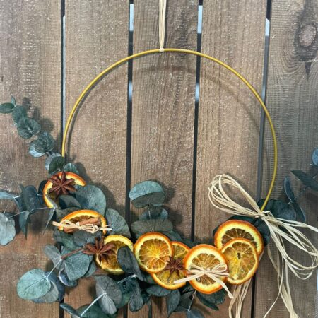 corona eucalipto preservado naranja